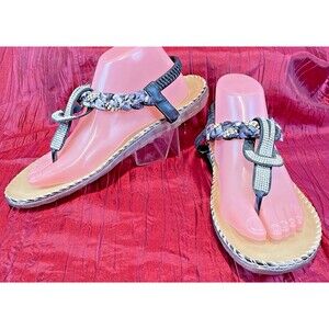Women's NWOT  SIKETU Slingback Sandals w Rhinestones sz 45 (US10)